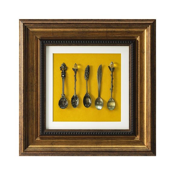 Vintage Wall Art Sculpture With Gold Frame, Framed Wall Decor With Embossed🦏 - Picture 9 of 9